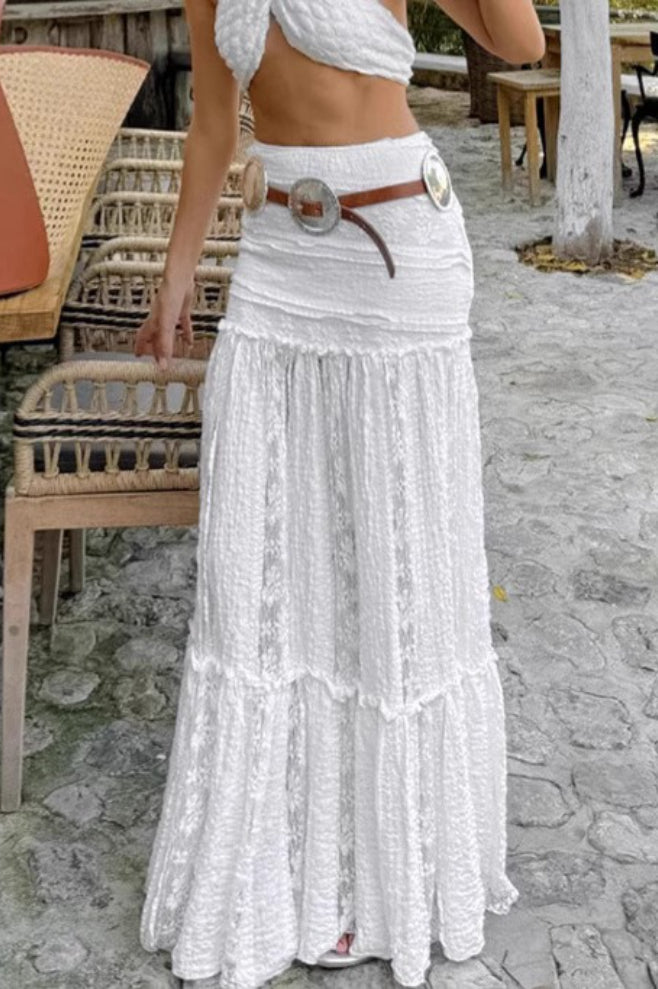 High Waist Lace Tiered A Line Boho Skirt Secondary image