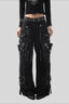 Deconstructed Buckle Cargo Wide Leg Jeans