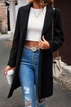 Wool Blend Solid Longline Coat coats