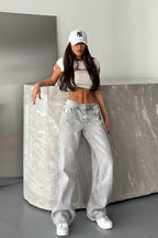 Vintage High Waist Washed Ripped Back Jeans