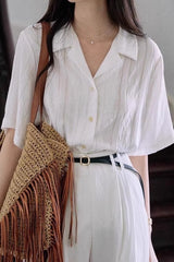 Cuban Collar Relaxed Fit Blouse