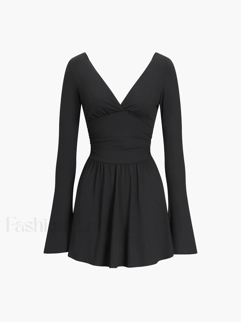 Effortless Plunge Graceful Skater Short Dress Dresses