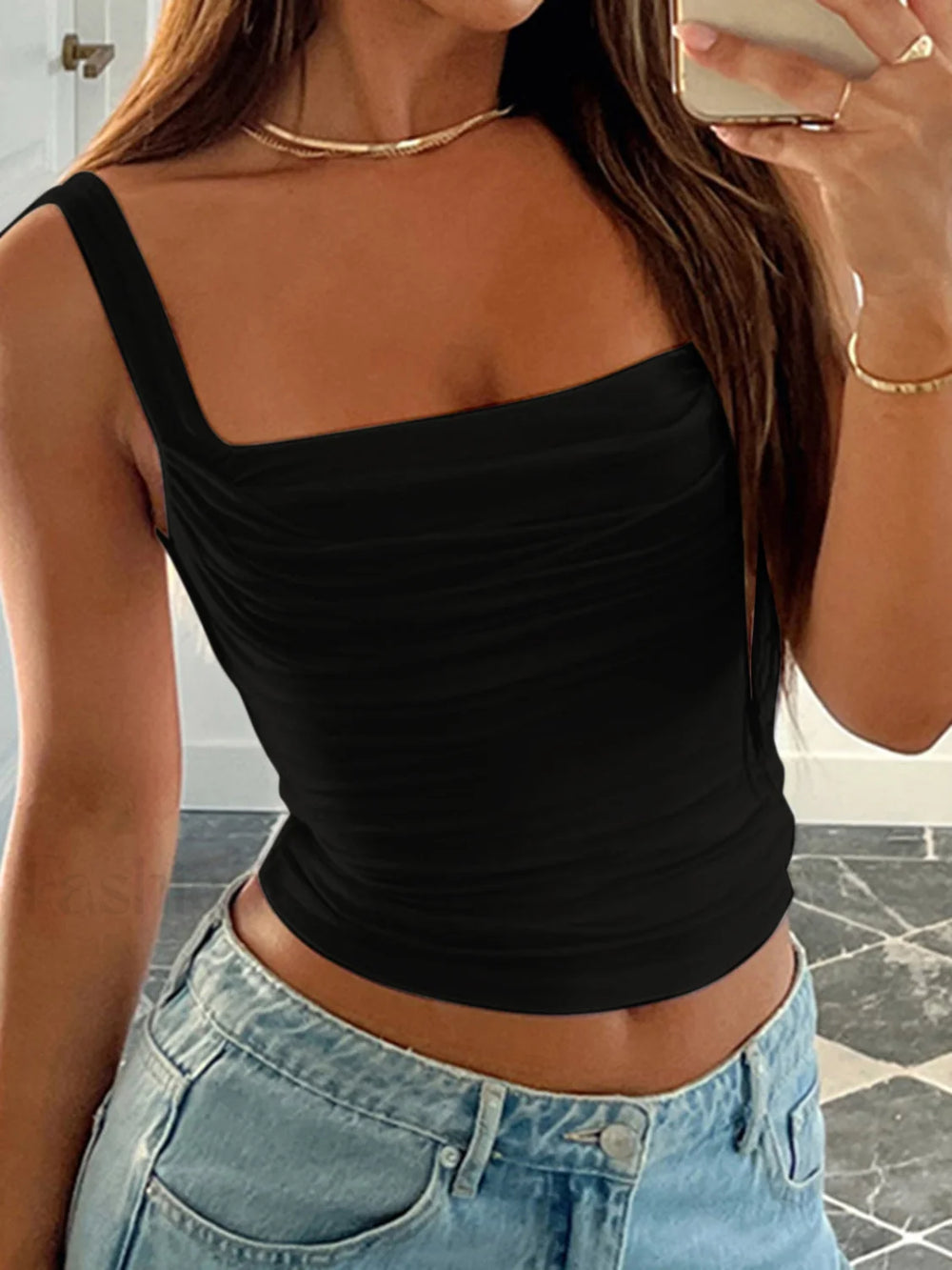 Effortless Solid Cami Top Black / XS Tank Tops & Camis