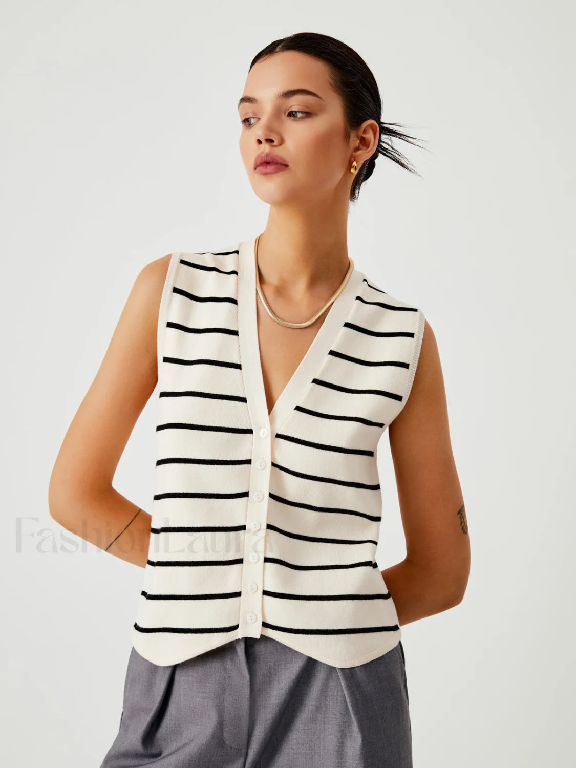 Effortless Stripe Vest Secondary image