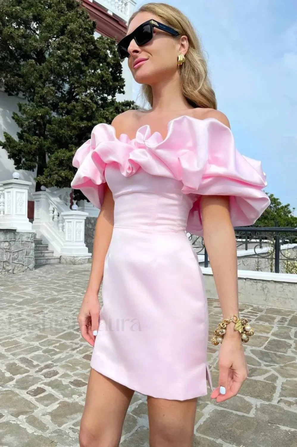 Elastic Mystic Stylish Satin Dress XS / Blush