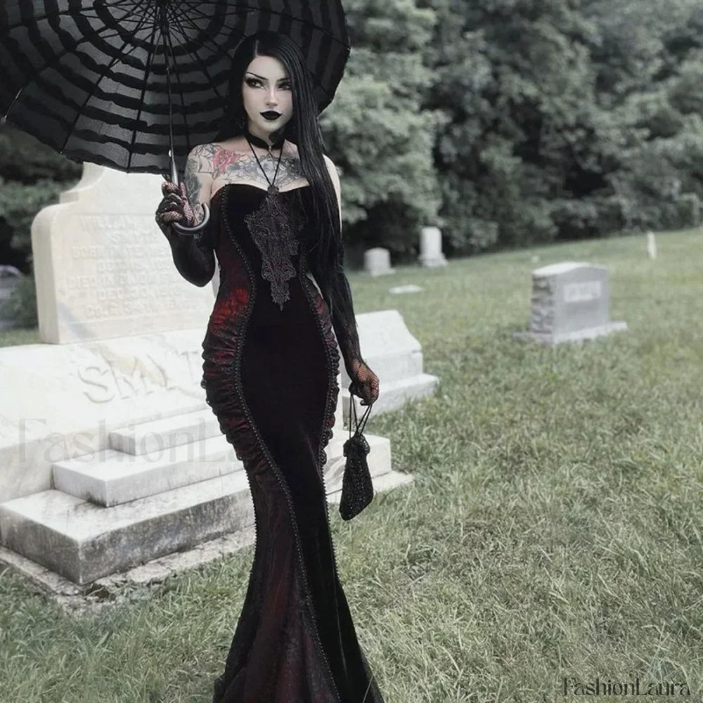 Elegant Fashion Bodycon Party Corset Maxi Gown Sweet Pleated Gothic Mesh Mermaid Hot Tight Halter Dress