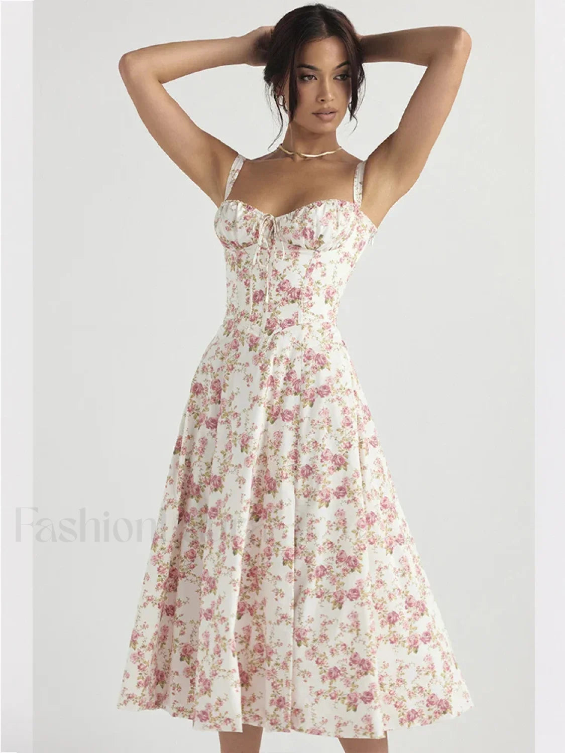 Elegant Floral Side Split Floral Dress Main image