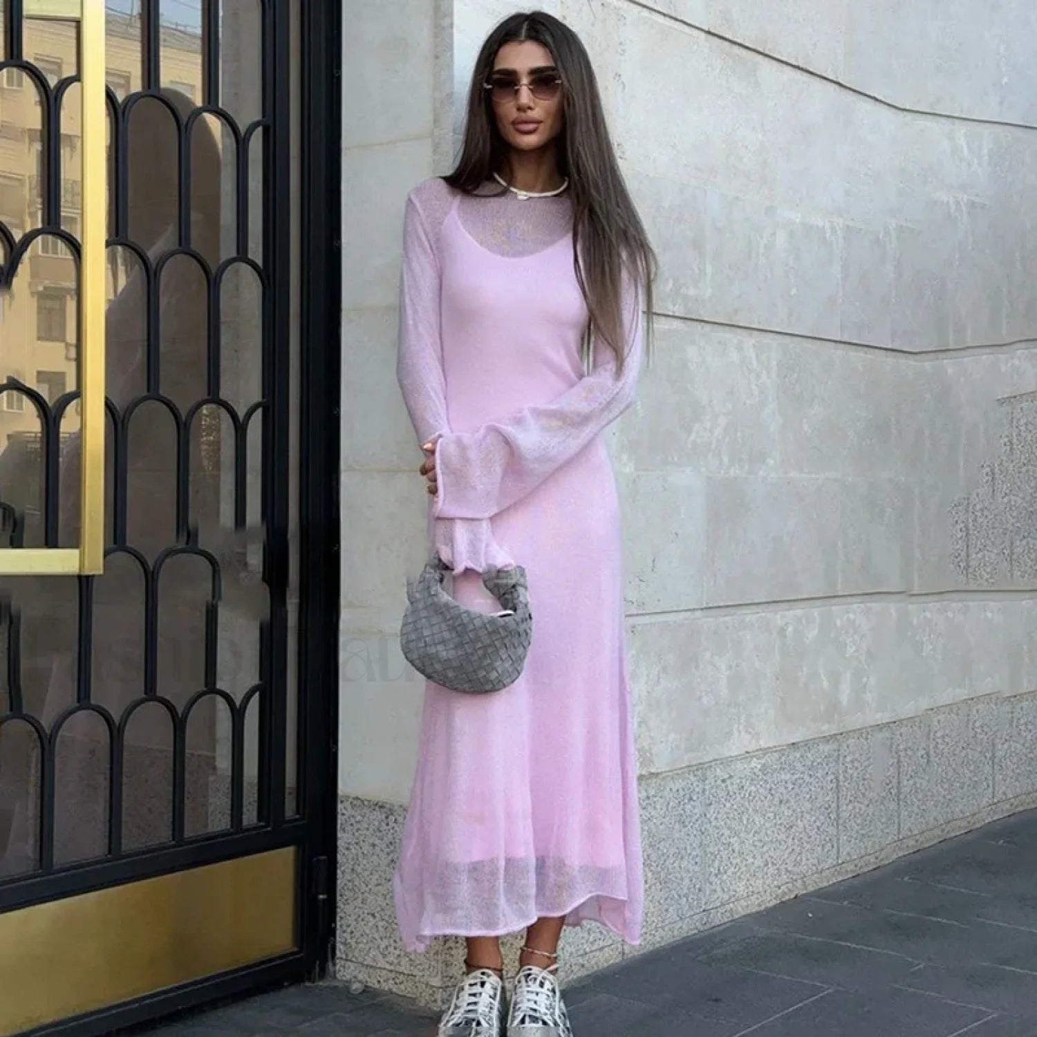 Elegant Solid Knit Beach Cover Up