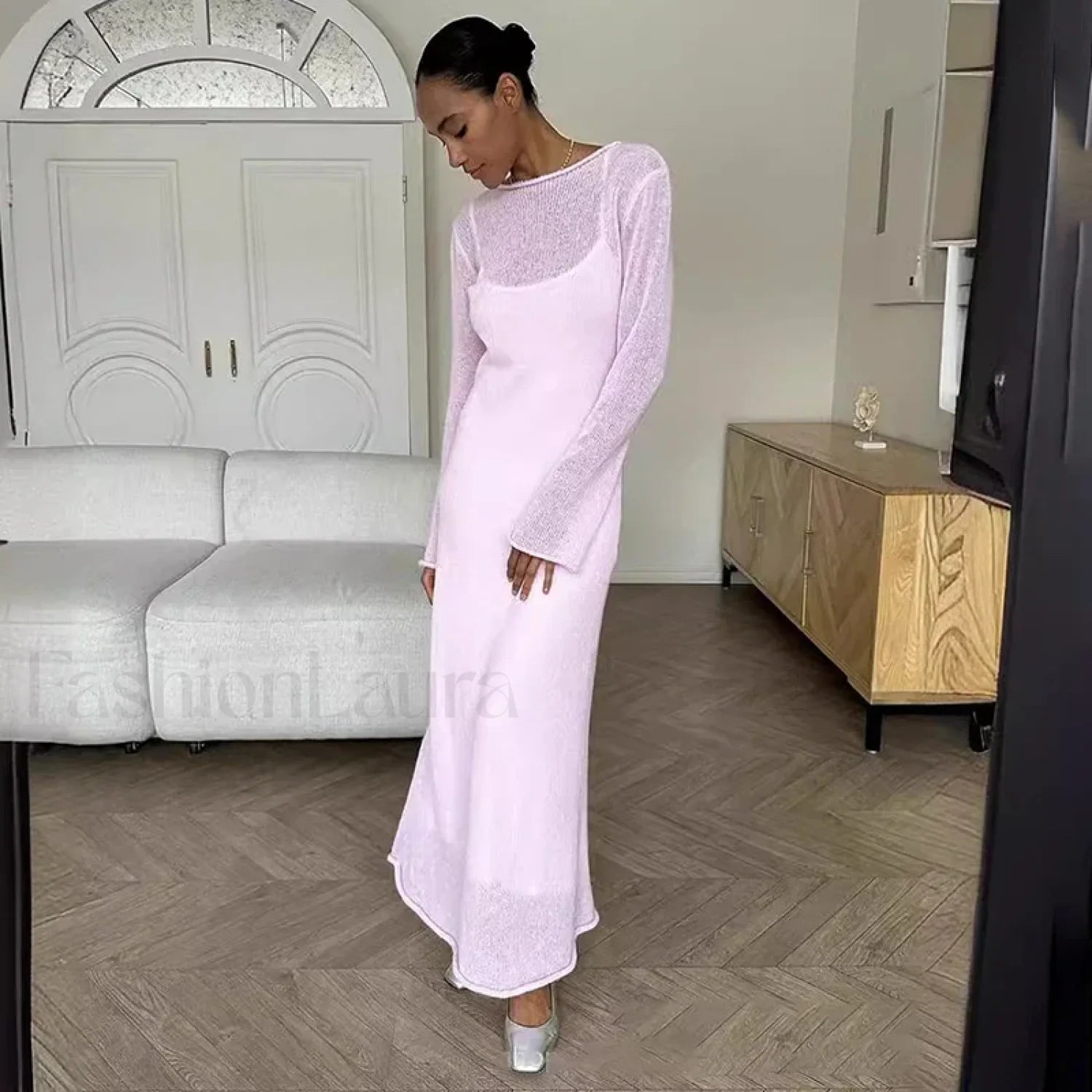 Elegant Solid Knit Beach Cover Up Main image