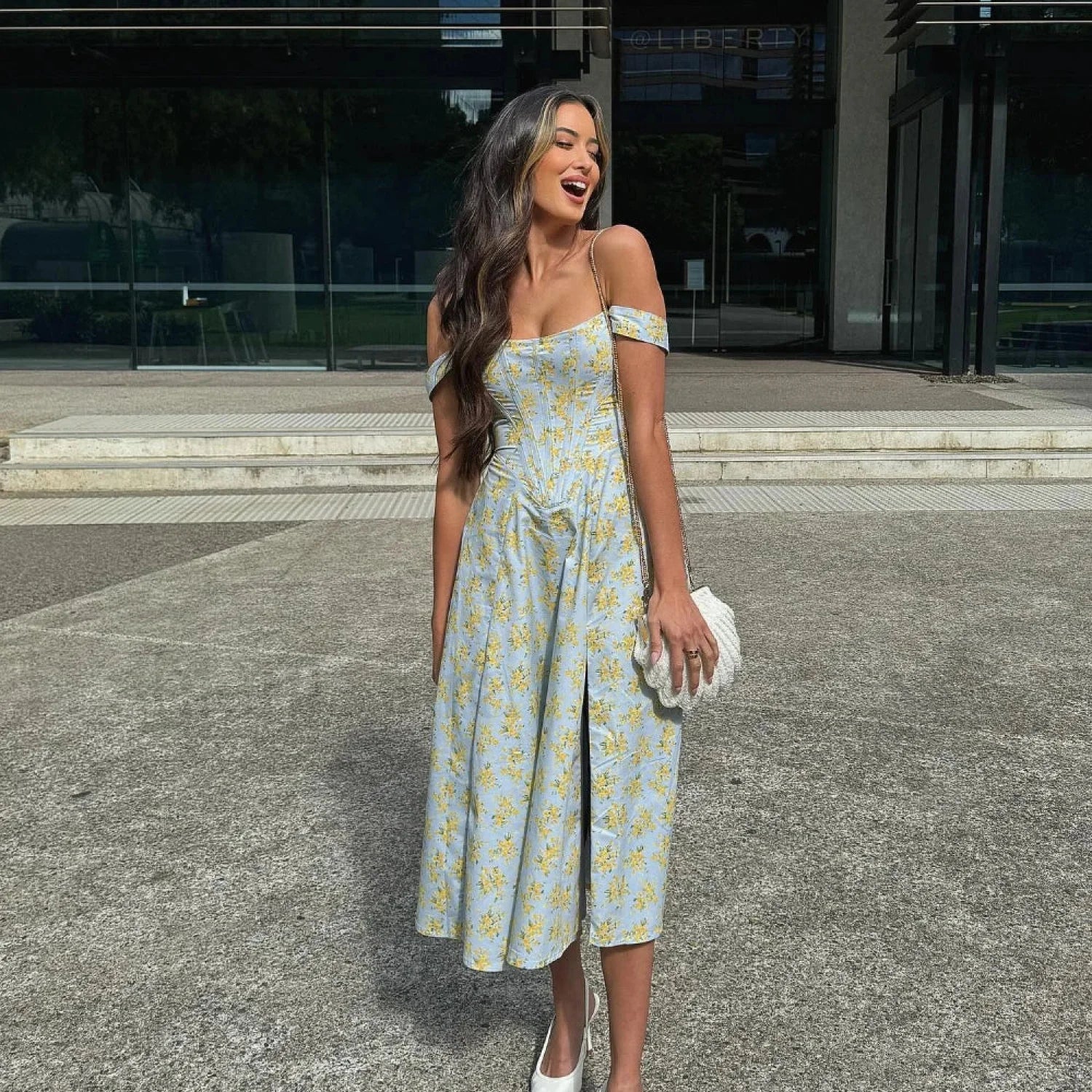 Elegant Summer Corset Floral Dress Main image