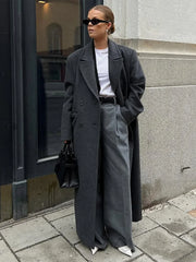 Elegant Women’s Woolen Overcoat Double Breasted Overcoats