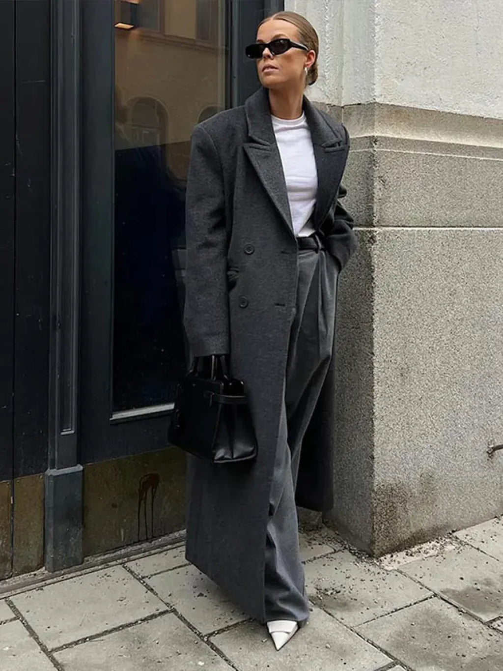 Elegant Women’s Woolen Overcoat Double Breasted Overcoats
