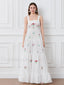 Embroidered Square Neck Boho Dress WHITE / S