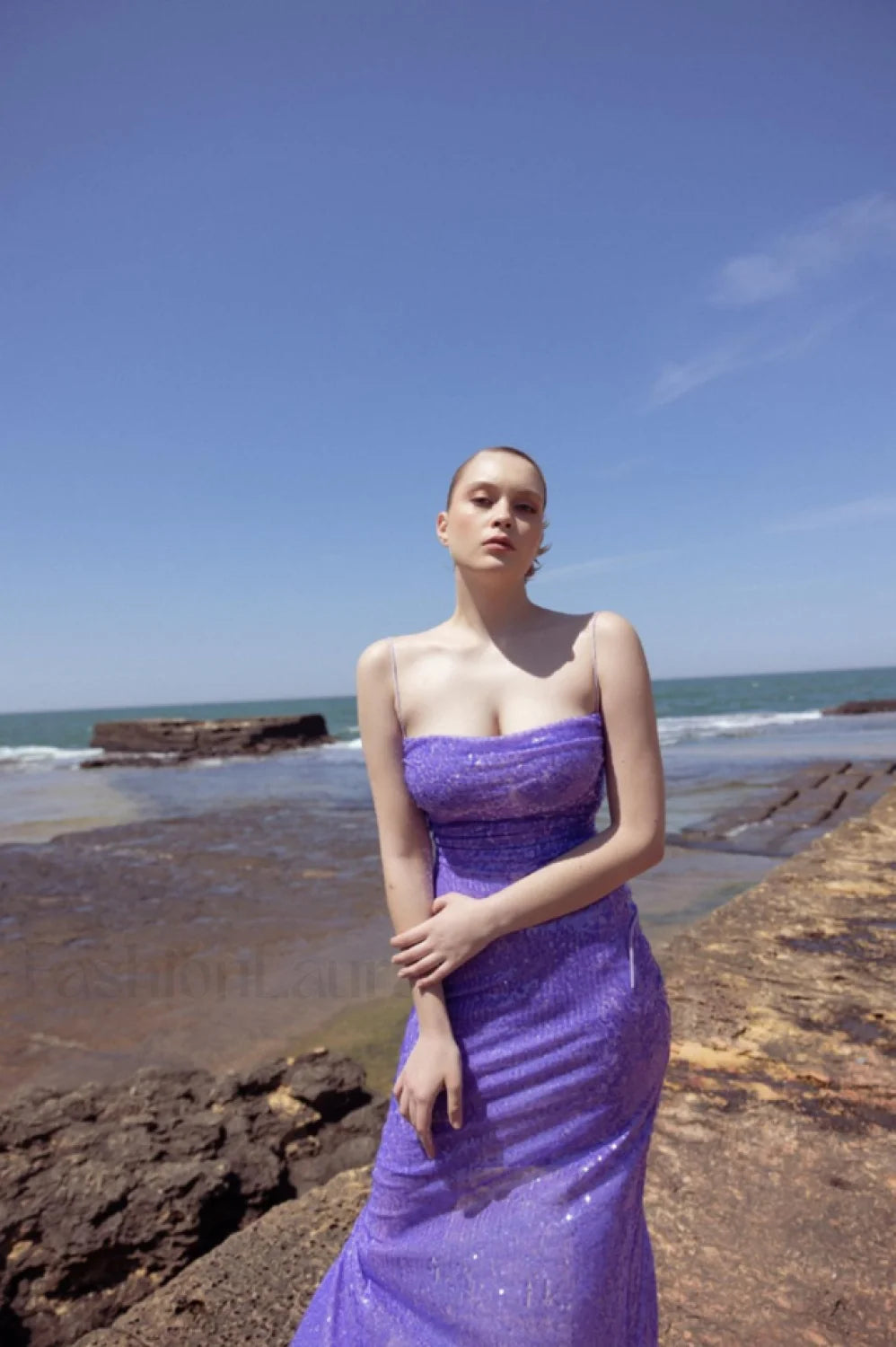 Emilina Sequin Stylish Backless Maxi Dress