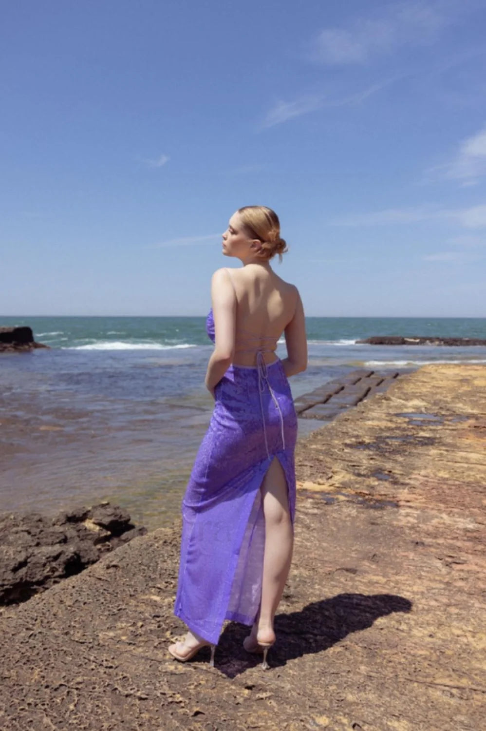 Emilina Sequin Stylish Backless Maxi Dress