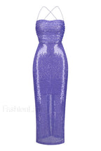 Emilina Sequin Stylish Backless Maxi Dress