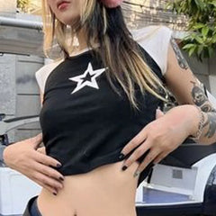 Emo Girl Black & White T Shirt