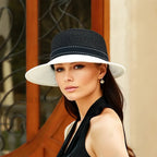 English Style Straw Large Brim Small Face Outdoor Sunshade Hat