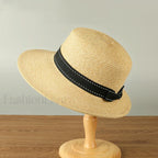 English Style Straw Large Brim Small Face Outdoor Sunshade Hat Khaki / One Size
