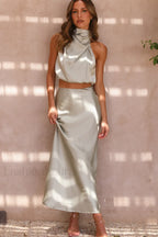 Esther Top + Charming Maxi Skirt Set M / Olive