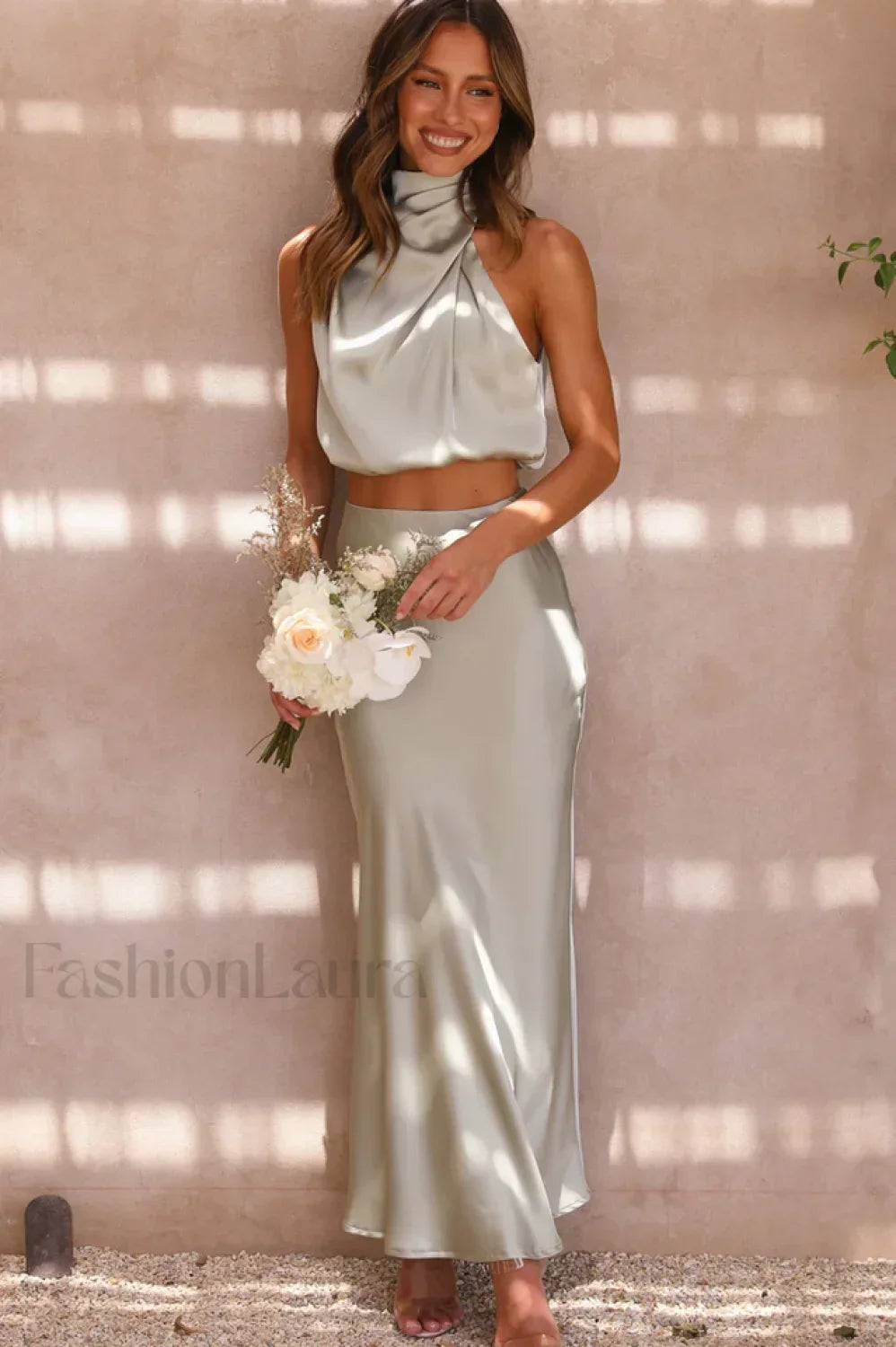 Esther Top + Charming Maxi Skirt Set S / Olive Main image