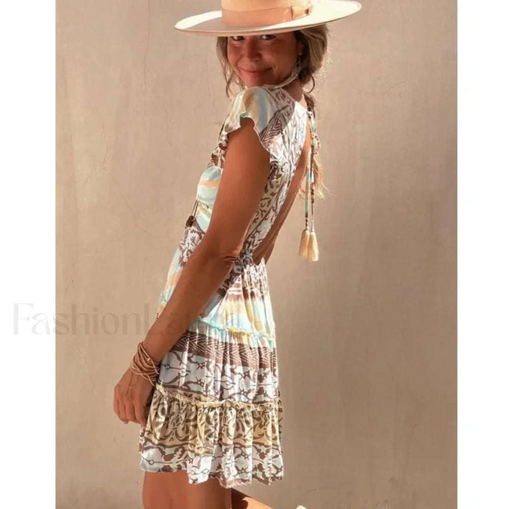 Ethnic Flying Sleeve Boho Dress