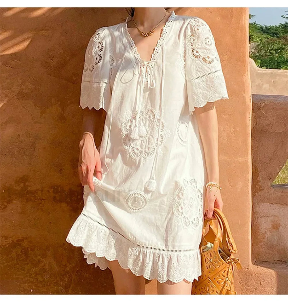 Ethnic Tassel Tunic Boho Dress