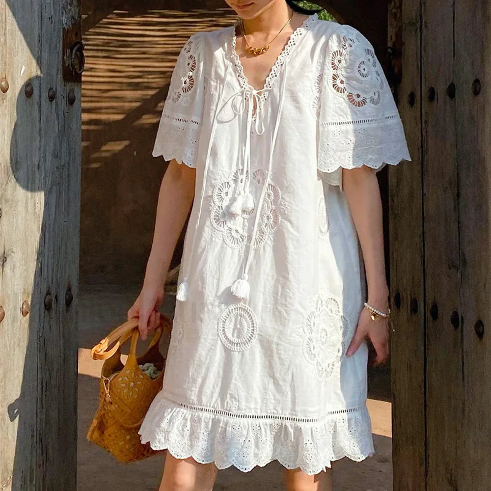 Ethnic Tassel Tunic Boho Dress