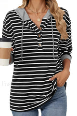 European Fashion Hooded Patchwork Hoodie Black / S