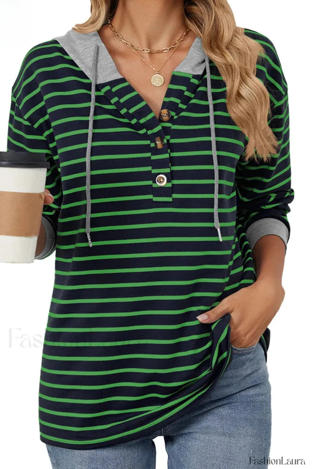 European Fashion Hooded Patchwork Hoodie Navy blue / S