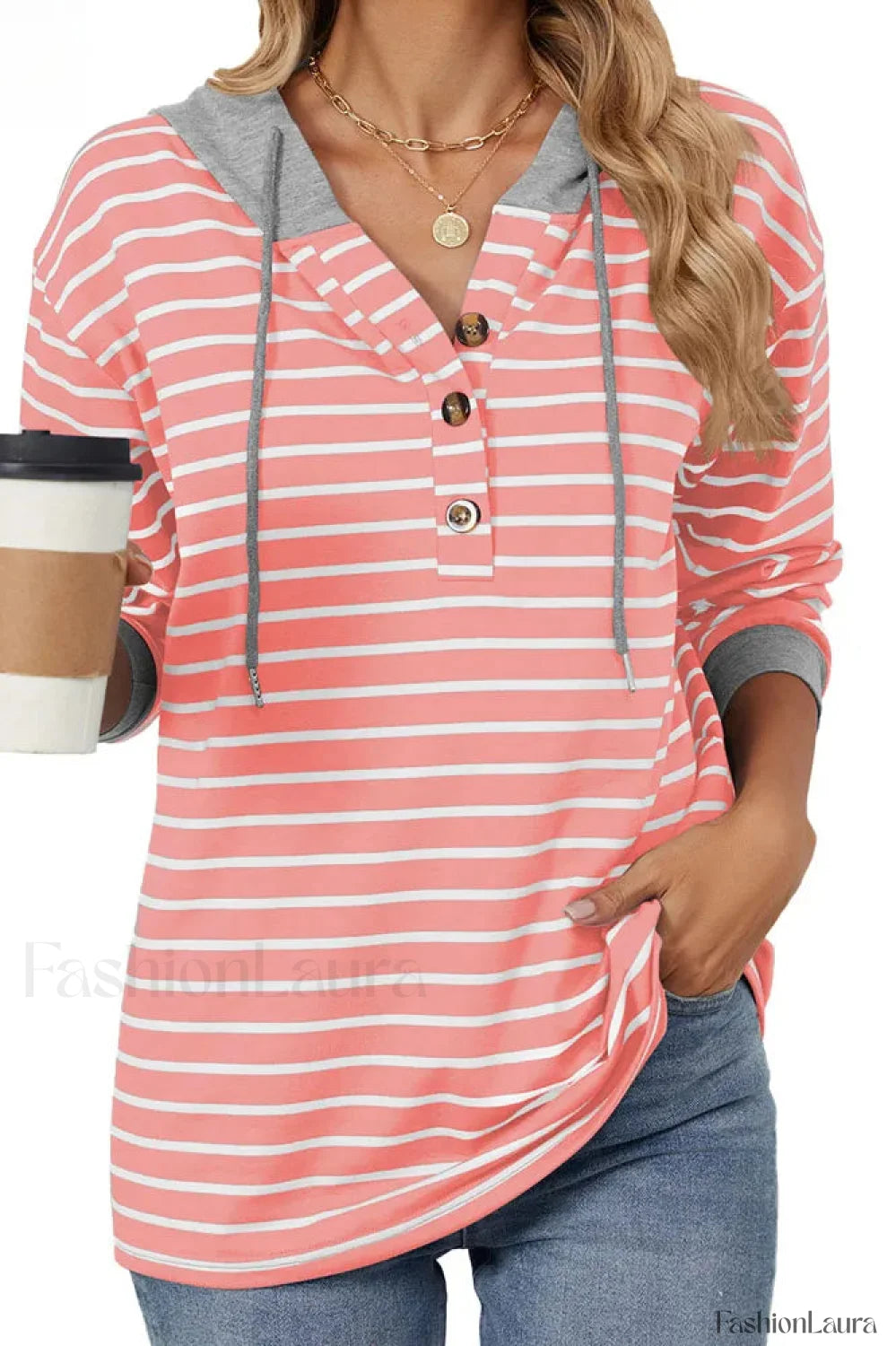 European Fashion Hooded Patchwork Hoodie Pink / S