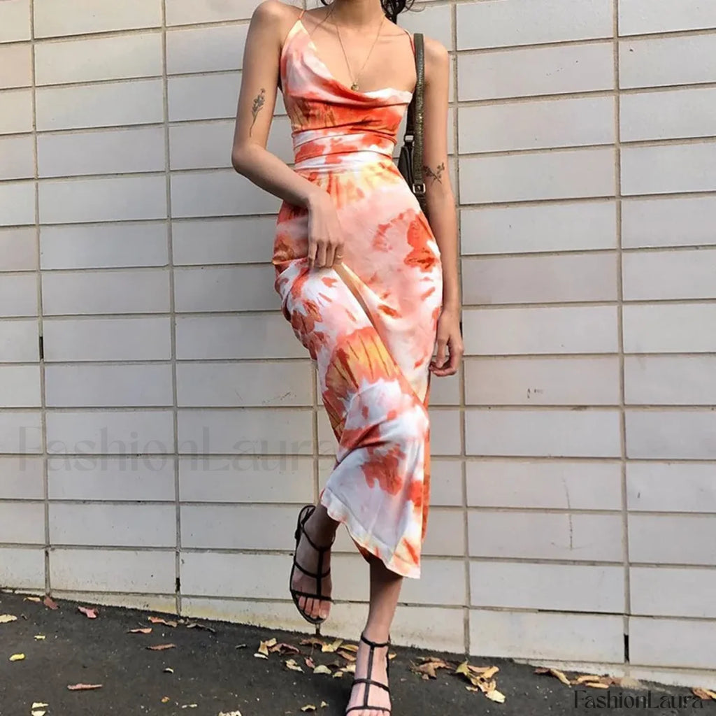 European Suspender Floral Dress