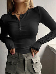 Everyday Rib Long Sleeve Top Black / XS T Shirts