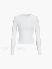 Everyday Rib Long Sleeve Top T Shirts