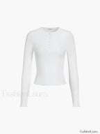 Everyday Rib Long Sleeve Top T Shirts