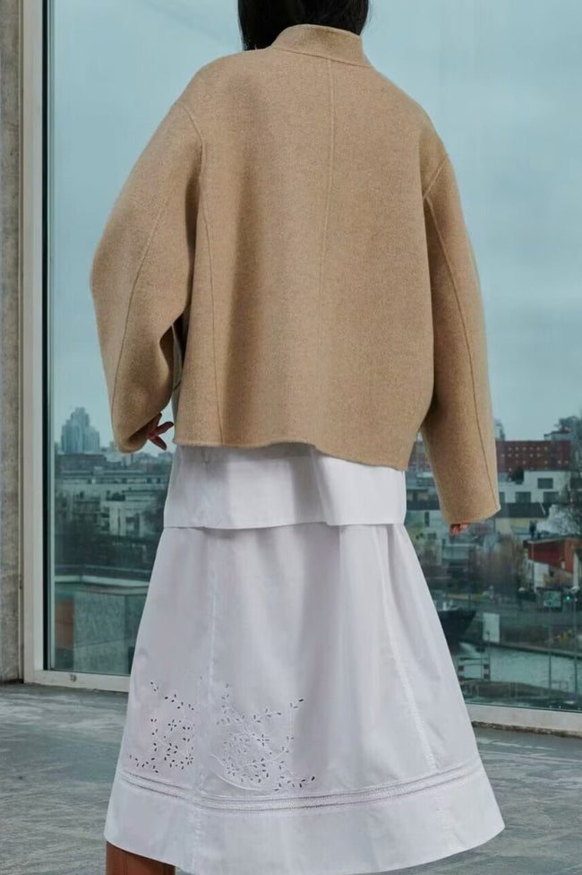 Wool Stand Collar Cropped Coat coats Main image