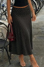 Polka Dot Sheer A-line Midi Skirt