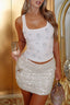 Rhinestone Trim Strapless Bustier Tank Top