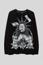 Statue Money Graphic Oversized Crew Neck Sweatshirt