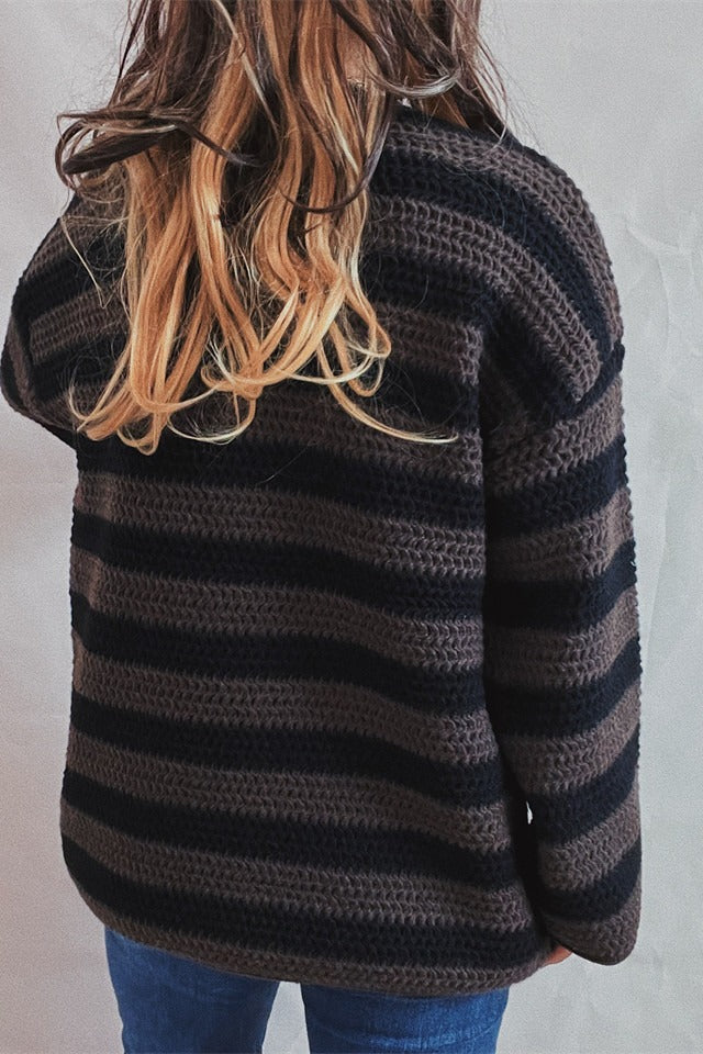 Striped Knit Casual Loose Sweater