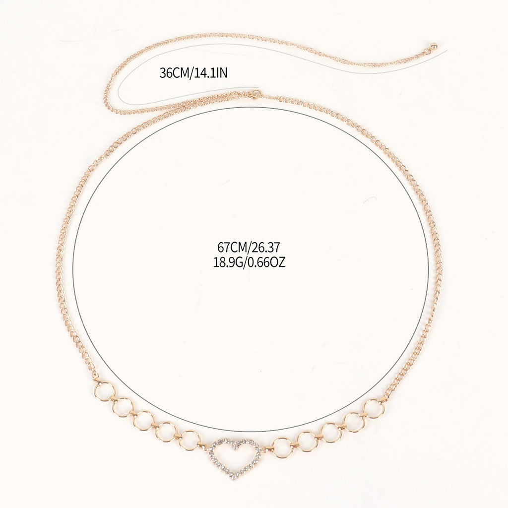 Heart Rhinestone Sparkle Chic Waist Chain