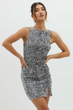 Backless Sleeveless Sequin Mini Dress
