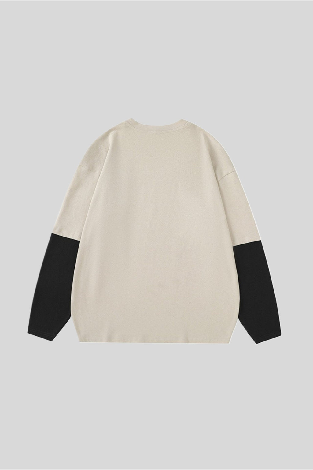 Cartoon Graphic Contrast Layered Long Sleeve Tee