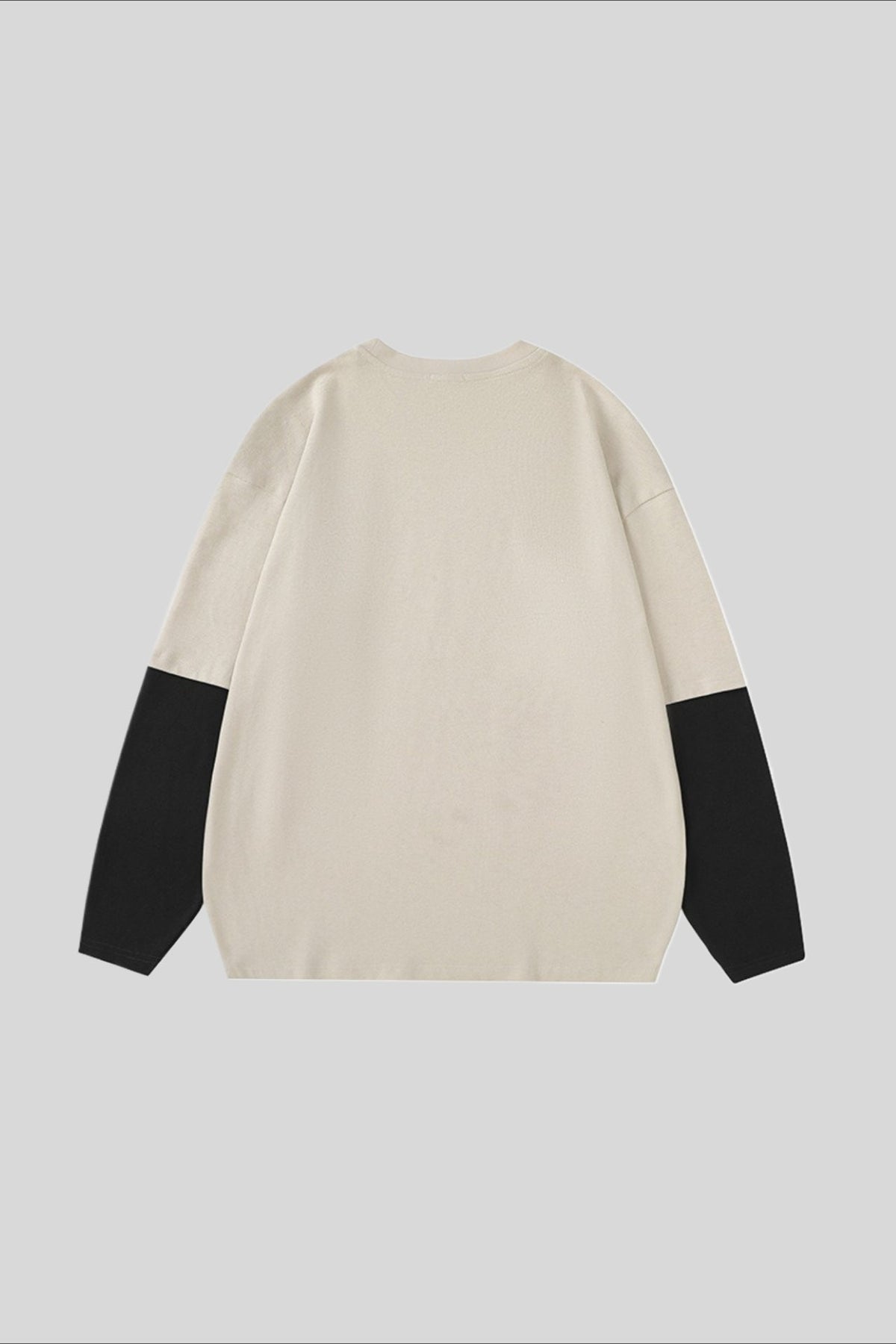 Cartoon Graphic Contrast Layered Long Sleeve Tee