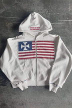 Cotton Applique Letter Graphic Thick Hoodie