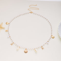 Starfish Shell Faux Pearl Waist Chain