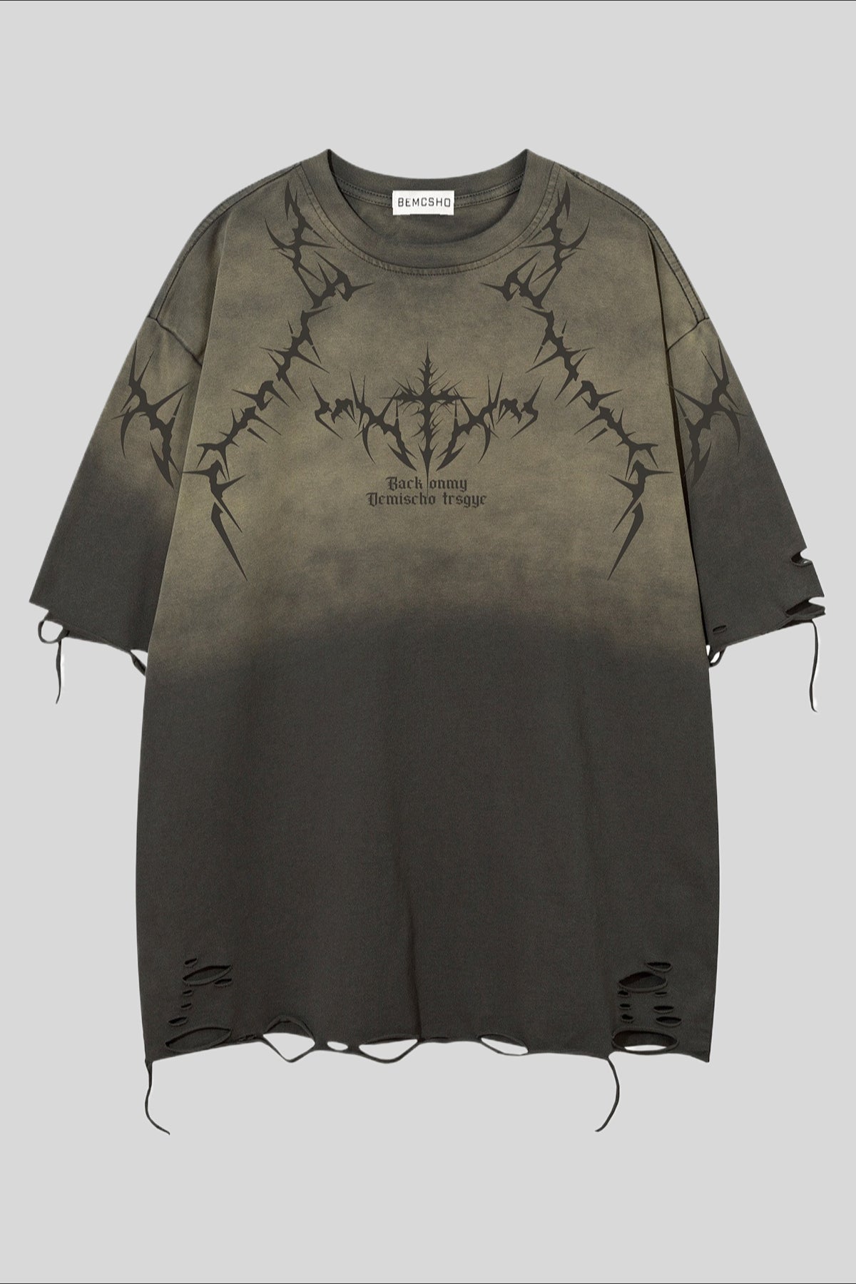 Distressed Cutout Washed Short Sleeve T-Shirt