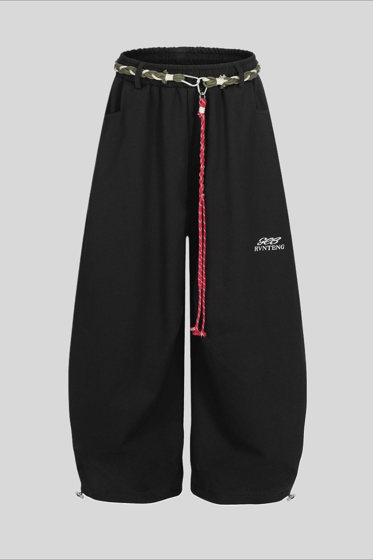 Rope Belt Minimal Wide Leg Sweatpants