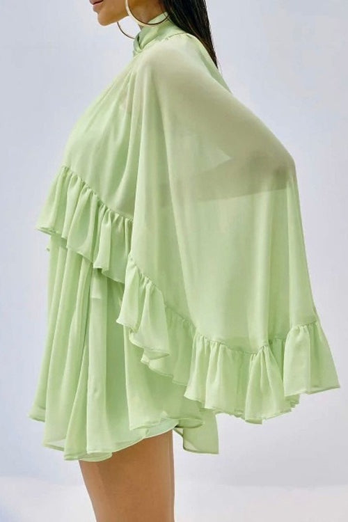 Sheer Mesh Cover Up Top Cami Maxi Dress Set Secondary image