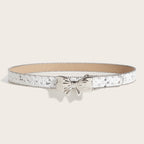 Denim Butterfly Buckle Beaded Statement Belt
